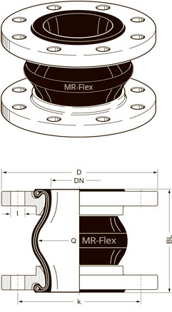 Схема резинового компенсатора MR-Flex